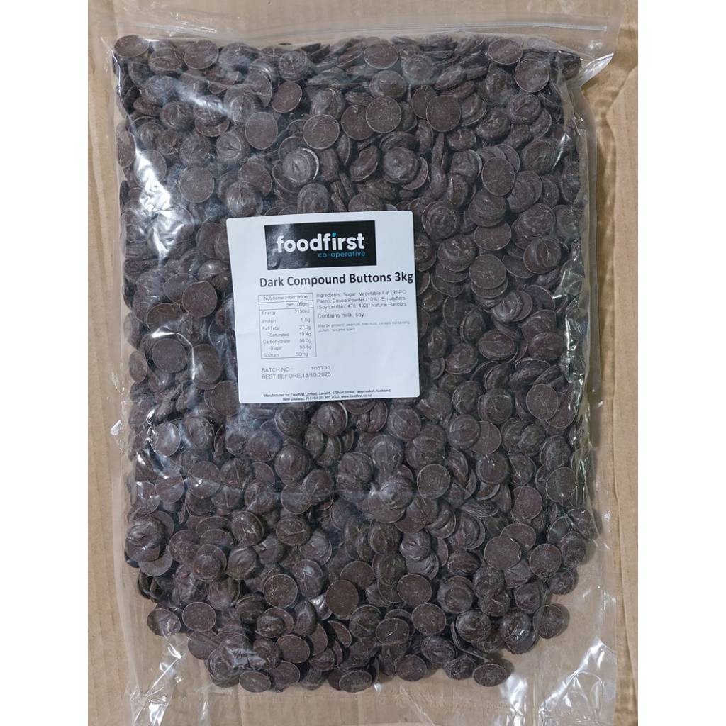F/F COMPOUND CHOCOLATE DARK BUTTONS 3KG – Total Foods