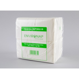 ENVIRONAP QUILTED DINNER NAPKIN 1/8 FOLD WHITE (100 PIECE)